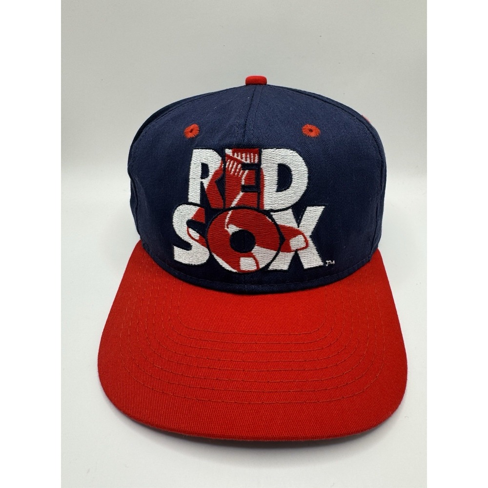 VTG Boston Red Sox #1 Apparel Snapback Hat MLB Big Logo Script Made In USA